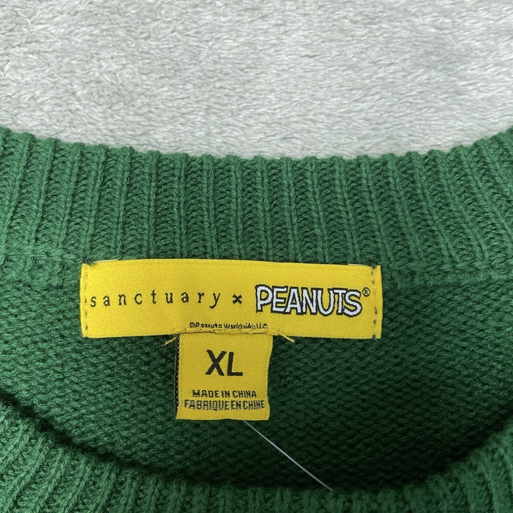 Sanctuary x Peanuts Women's XL Pullover Sweater Green a2231 - Picture 2 of 7